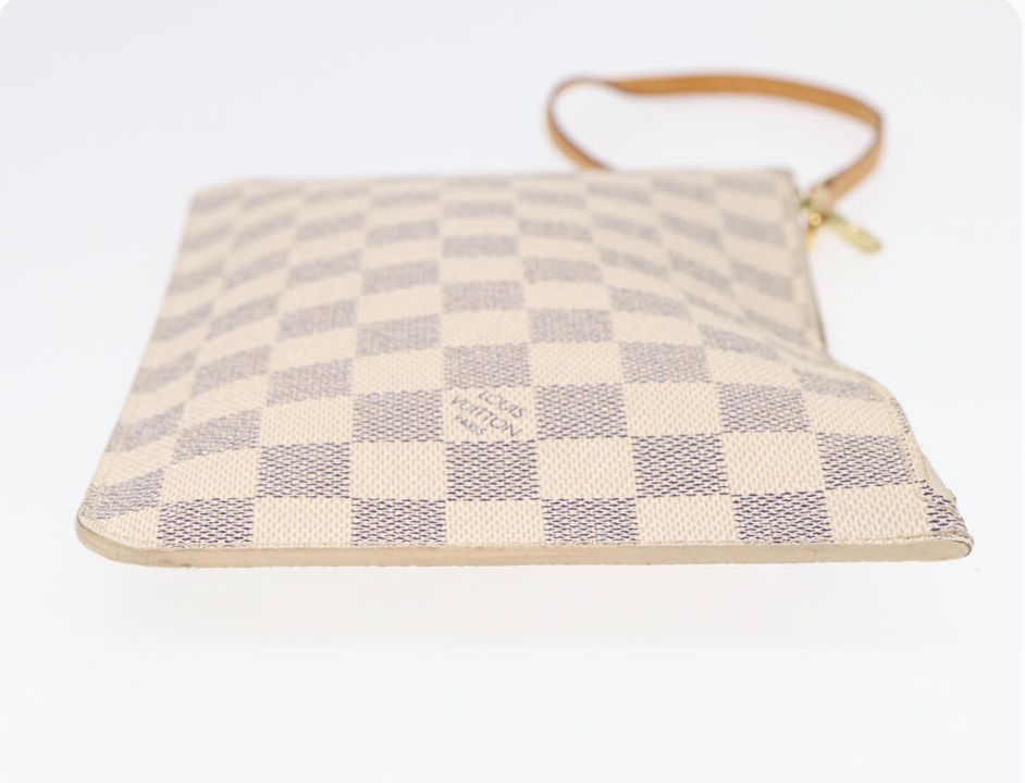 Louis Vuitton Wristlet Pochette Damier Azur Pouch White- excellent condition