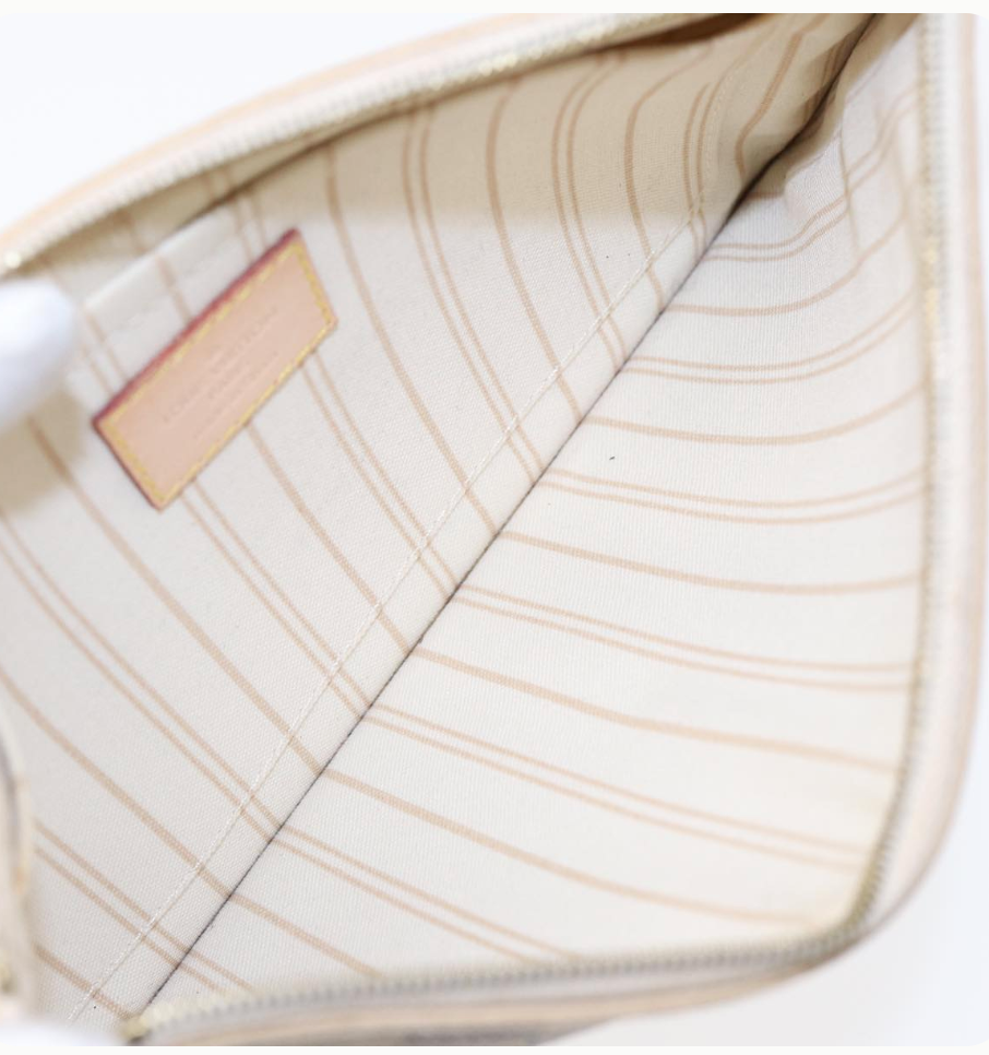 Louis Vuitton Wristlet Pochette Damier Azur Pouch White- excellent condition